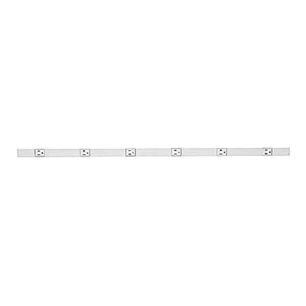 Prewired Raceway, 15A, 6 Outlet, White