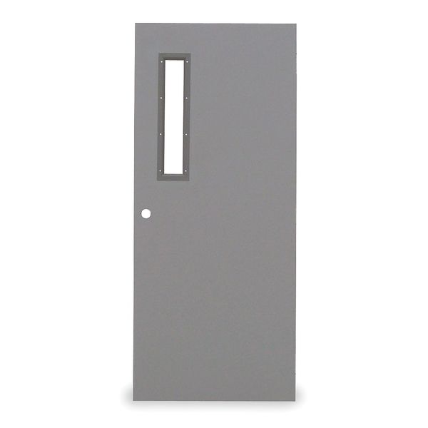 Narrow Light Steel Door, 80 in H, 32 in W, 1 3/4 in Thick, 18-gauge, Type: 2