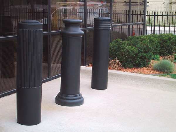 Bollard Cover, 6 In Dia., 52 In H, Black