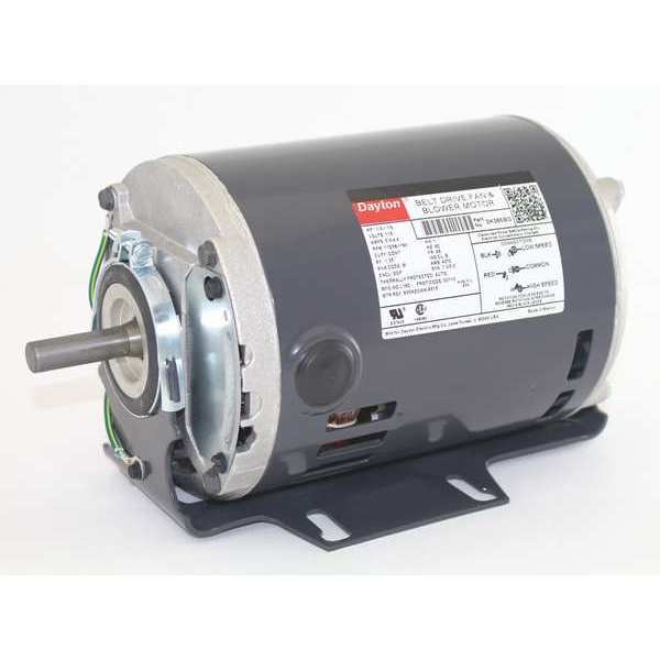 Split-Phase Belt Drive Motor, 1/3, 1/9 HP, 48 Frame, 115V AC Voltage, 1,725/1,140 Nameplate RPM