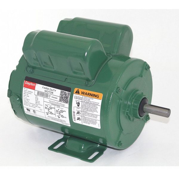 Agricultural Fan Motor, Capacitor-Start/Run, 1/2 HP, 115/208-230V AC, 1,725 Nameplate RPM, 56 Frame