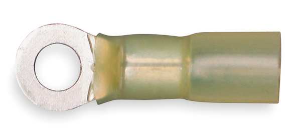 12-10 AWG Heat-Shrink Ring Terminal #10 Stud PK25