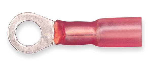22-18 AWG Heat-Shrink Ring Terminal #8 Stud PK25