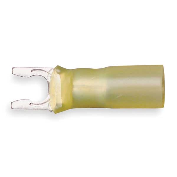 12-10 AWG Heat-Shrink Locking Fork Terminal #10 Stud PK25