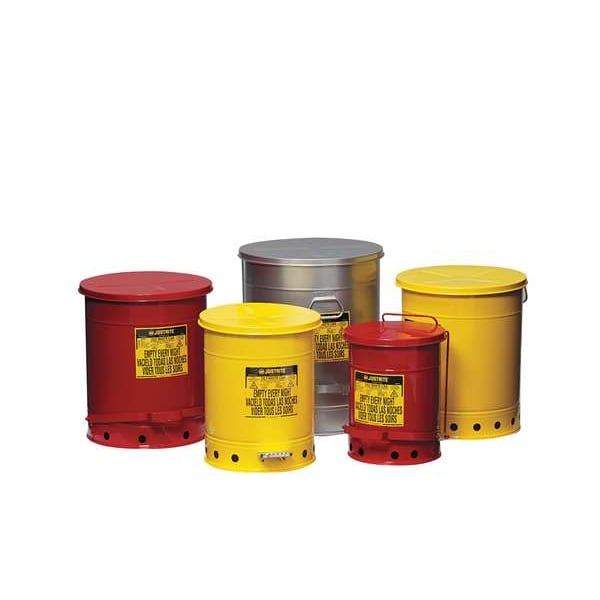 Oily Waste Can, 21 Gal., Steel, Silver