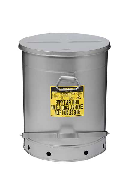 Oily Waste Can, 21 Gal., Steel, Red