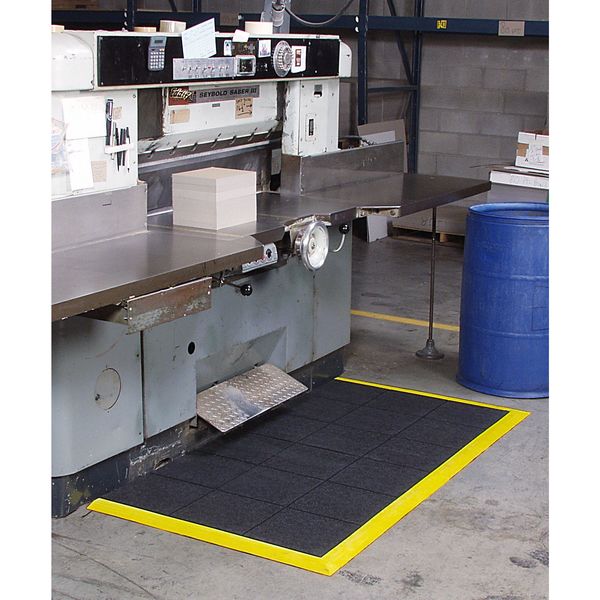 Interlocking Antifatigue Mat Tile Grease Resistant Natural Rubber 3 ft 3 ft 5/8 in