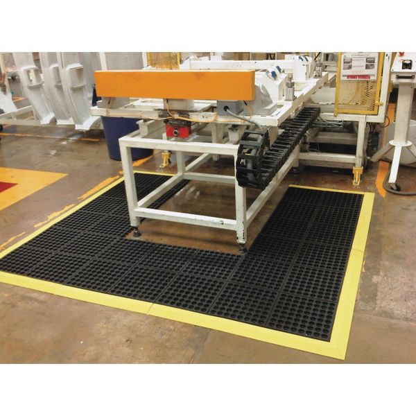 Interlocking Drainage Mat Tile Grease Resistant Natural Rubber 3 ft 3 ft 5/8 in