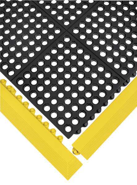 Interlocking Mat Edging Nitrile Rubber 3 ft 3 in 3 in 5/8 in