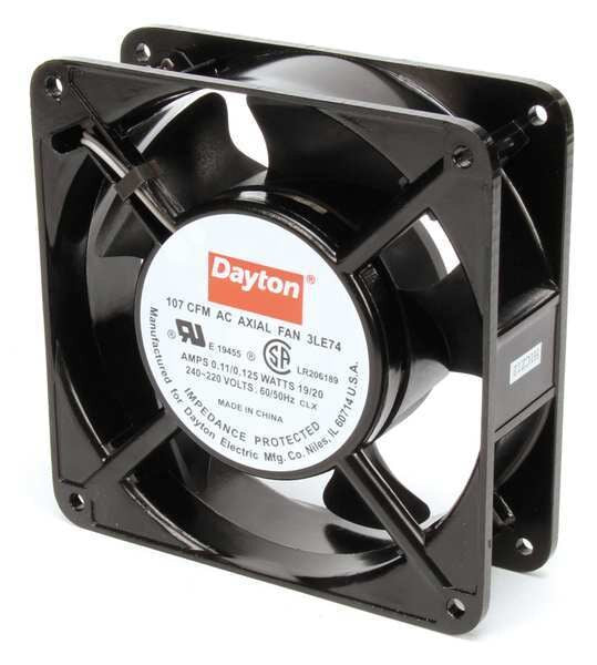 Axial Fan, Square, 230V AC, 1 Phase, 107 cfm, 4 11/16 in W.