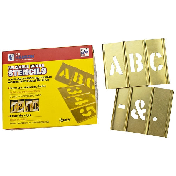 Stencil Set, Letters, Punctuation, Brass, 10033