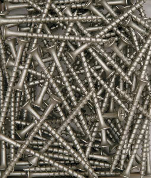 Deck Screw, #6 x 1-1/4 in, Steel, Flat Head, Phillips Drive, 100 PK