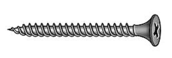 Drywall Screw, #10 x 6 in, Steel, Flat Head Phillips Drive, 100 PK
