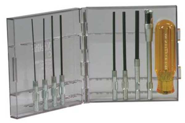 Prec. Screwdriver Set, Hex, Metric, 9 pcs.