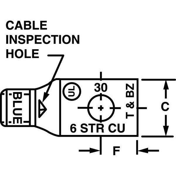 One Hole Lug Compress Connector, 4/0 AWG