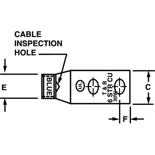 Two Hole Lug Comprss Conct, 400 kcmil, PK6