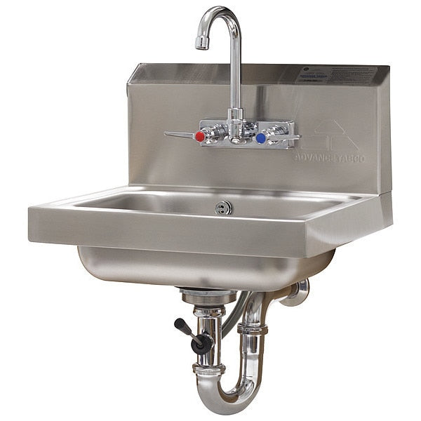 Hand Sink, Wall, 17-1/4 In. L, 15-1/4 In. W
