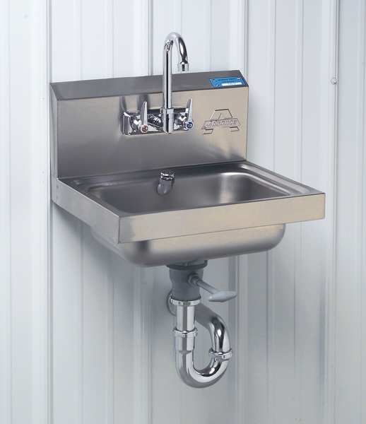 Hand Sink, Wall, 17-1/4 In. L, 15-1/4 In. W