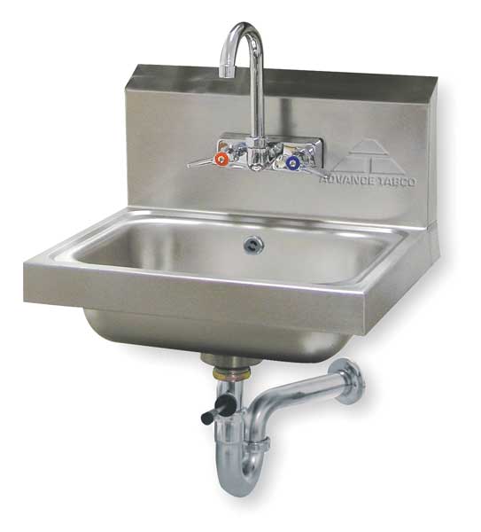 Hand Sink, Wall, 17-1/4 In. L, 15-1/4 In. W