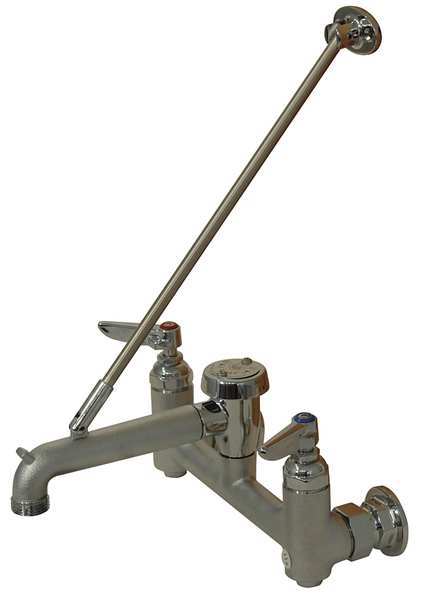 Wall Mount, Chrome-Plated Brass, Straight Service Sink Faucet