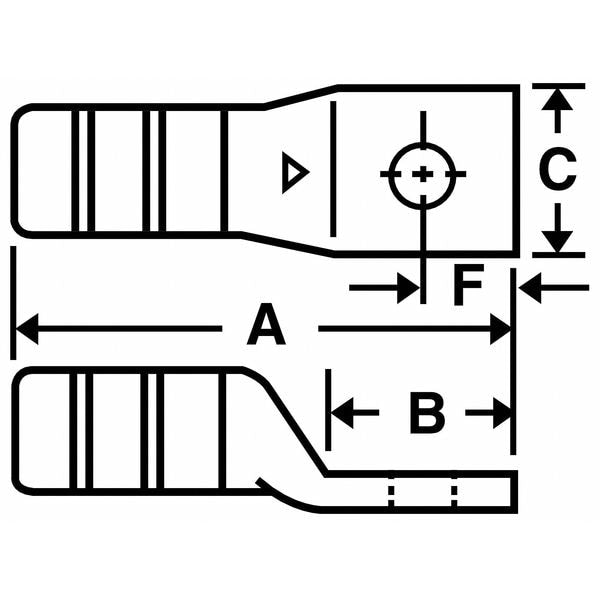 One Hole Lug Compression Connector, 2 AWG