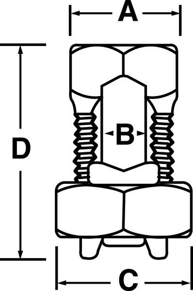 Split-Bolt Connector, 6 sol to 2 sol