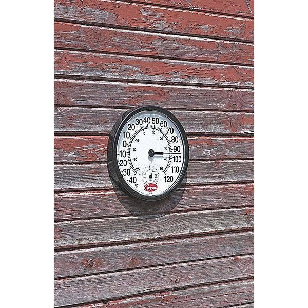 Analog Hygrometer, 12 In., -40 to 120 F