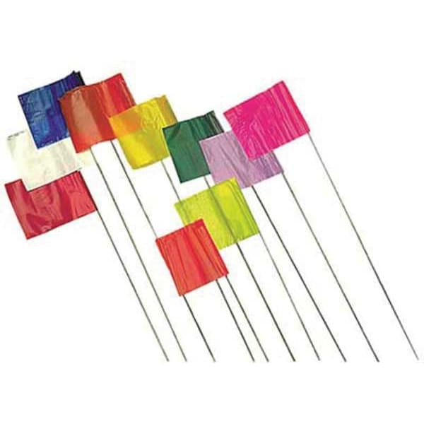 Marking Flag, Lime Glo, Blank, PVC, PK100