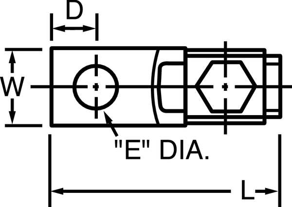 Mechanical Conn, Straight Tang, 2 to 8 AWG