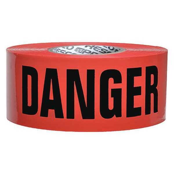 Barricade Tape, Red/Black, 1000 ft x 3 In