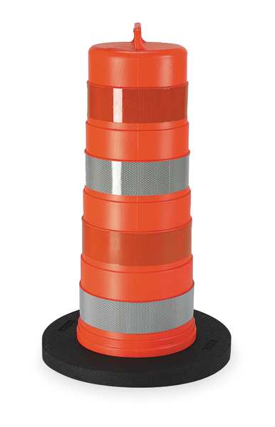 Traffic Barrel, White/Orange