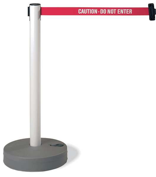 Barrier Post with Belt, 37-3/4 In. H, PVC