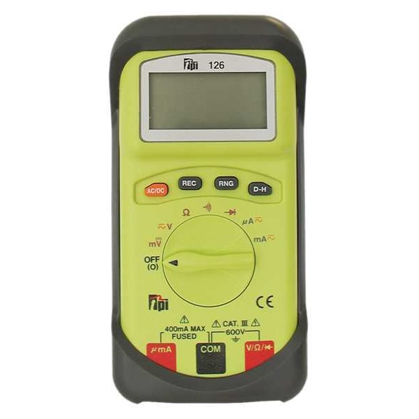 Digital Multimeter, 600 Max. AC Volts, 600 Max. DC Volts, 400 mA Max. AC Amps, 400 mA Max. DC Amps