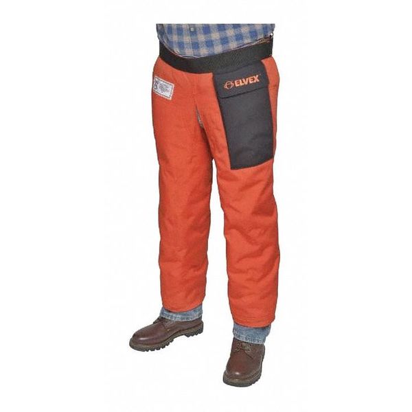 Chainsaw Chaps, Orange, Nylon, 36 in Length