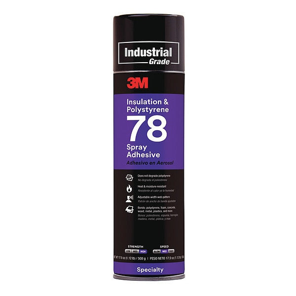 Spray Adhesive, 78 Series, Clear, 17.9 oz, Aerosol Can