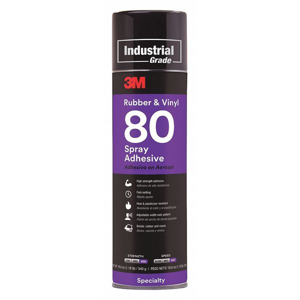 Spray Adhesive, 80 Series, Transparent Yellow, 19 oz, Aerosol Can