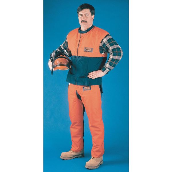 Chainsaw Chaps, Orange, Nylon, 33 in Length