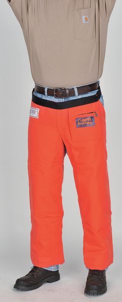 Chainsaw Chaps, Orange, Nylon, 33 in Length