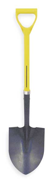 Round Point Shovel, 27 In. Handle, 16 ga.