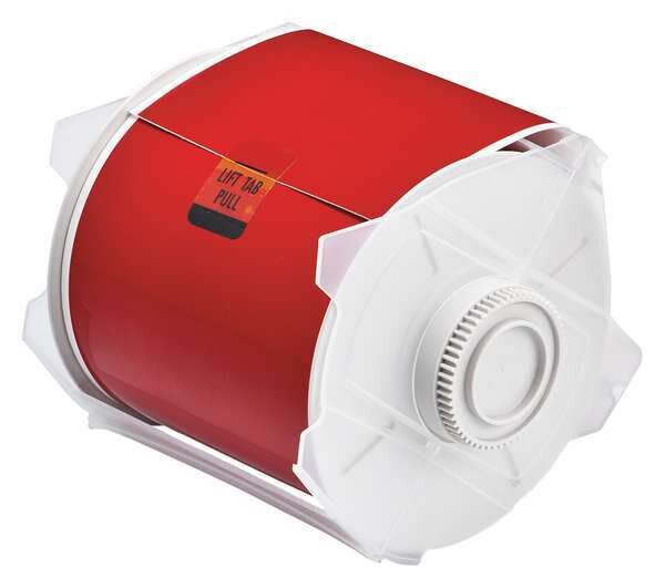 Label Tape Cartridge, Red, Labels/Roll: Continuous