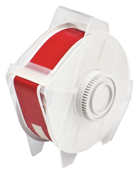 Label Tape Cartridge, Red, Labels/Roll: Continuous