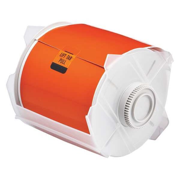 Label Tape Cartridge, Orange, Labels/Roll: Continuous