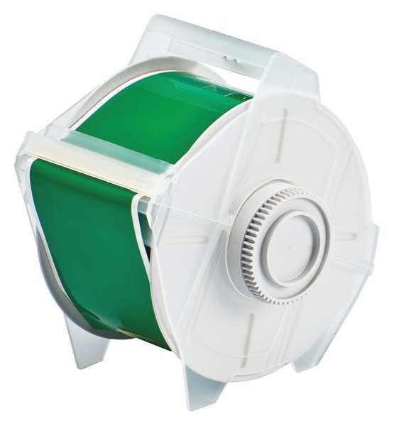 Label Tape Cartridge, Green, Labels/Roll: Continuous