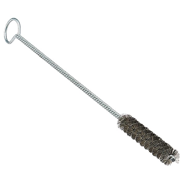 Tube and Pipe Brush, 7 in L Handle, 3 in L Brush, Tan, Stainless steel, 10 in L Overall
