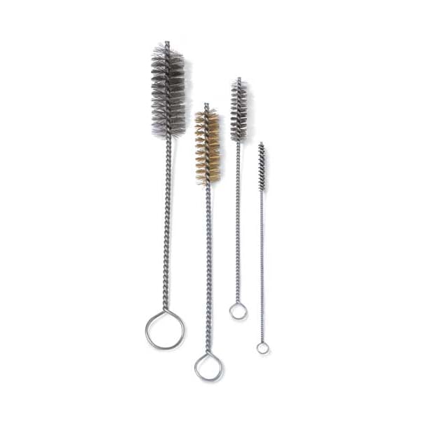 Tube and Pipe Brush, 5 in L Handle, 1 in L Brush, Tan, Brass, 6 in L Overall