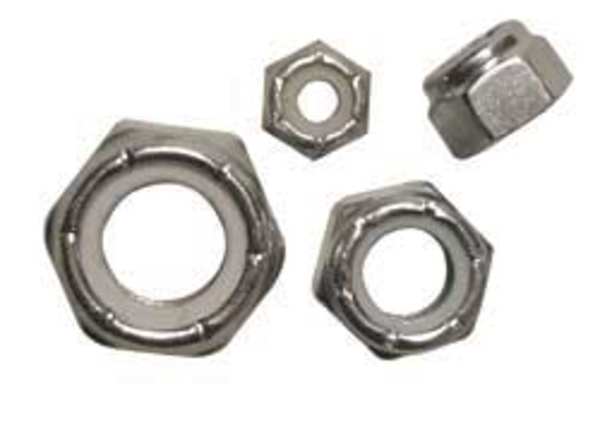 Zinc Plated Finish Steel Standard Hex Nylon Insert Hex Lock Nut Assortment, 150 pcs.