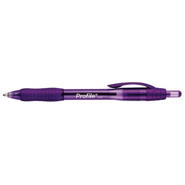 Retractable Ballpoint Pen, 1.4 mm, Purple PK12