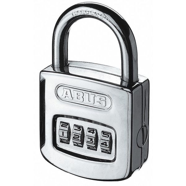 Combination Padlock, Front, Black/Silver