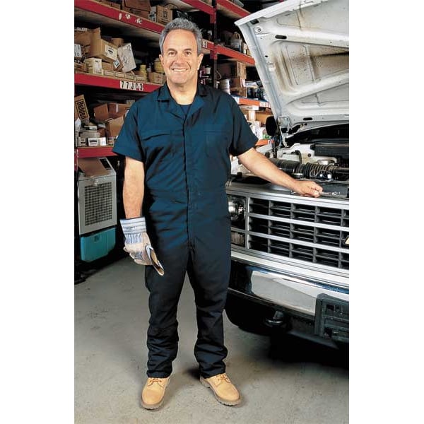 Short Sleeve Coverall, 36 to 38In., Navy