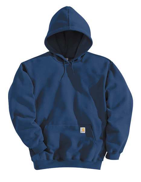 Hooded Sweatshirt, Navy, Cotton/PET, 2XL